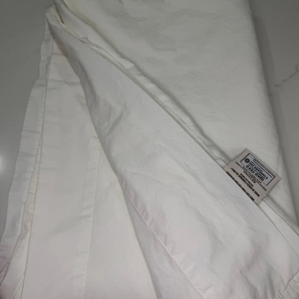 Laura Ashley White 100% Cotton‎ OEKO-TEX Solid Bedding flat sheet